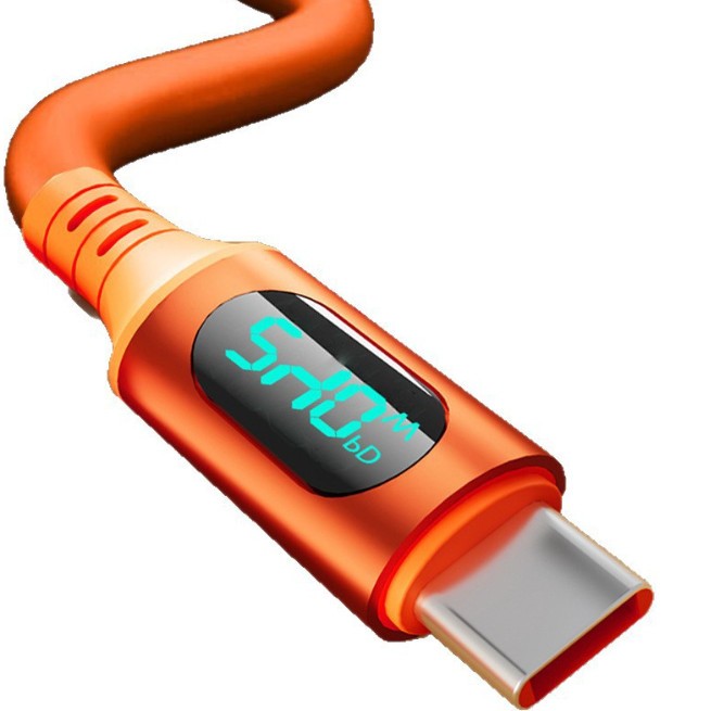 120W Super Fast Charging Type C Cable Dynamic Digital Display Real Time Voltages gallery