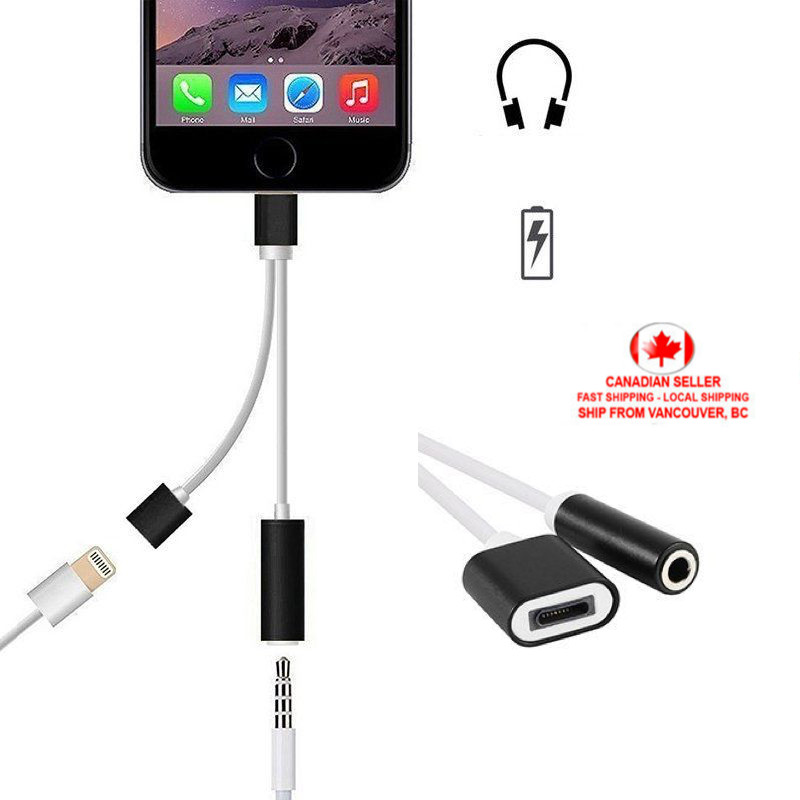 8 pin To 3.5mm Headphone Jack + Charge Adapter Cable For iPhone 7 / 7 Plus