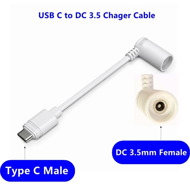 White Ring USB-C Adapter: Connect Barrel Plug Solar Panels to Security Cameras gallery