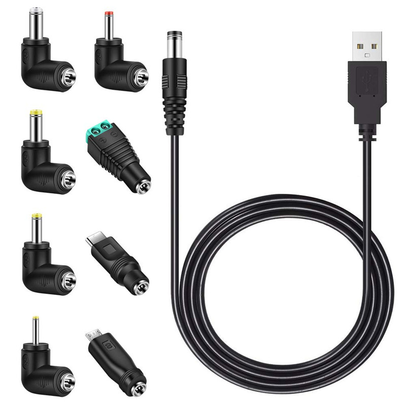 Universal 5V DC Power Cable USB to DC 5.5X2 1Mm Plug Charging Cord