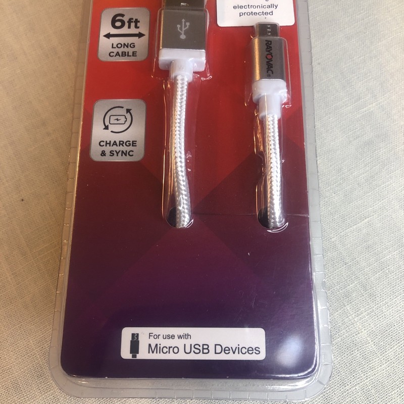 Rayovac Fusion 6 Foot Micro USB Cable Charge & Sync White 1 Pack gallery