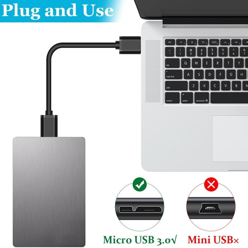 Micro USB 3.0 Cable High Speed Data SYNC For HDD External Hard Drive LOT gallery