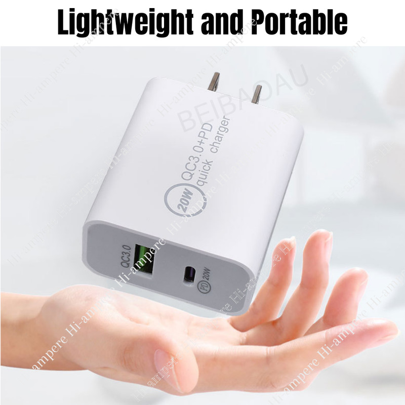 3Pack 20W PD Type C Adapter Cable USB C Fast Wall Charger For iPhone 14/13/12/11 gallery