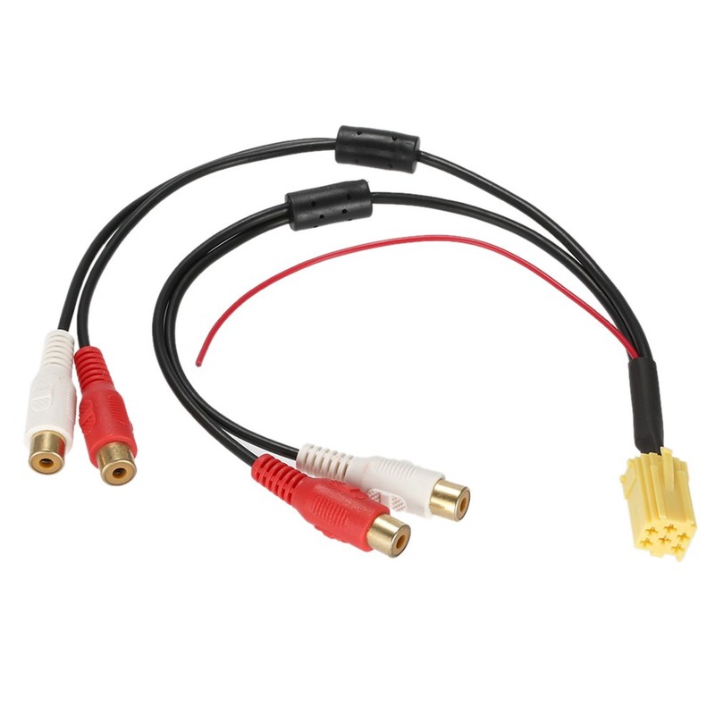 ISO Adapter Wear Resistant 6 Pin Car Aux Cables Lightweight PVC Replacement XVGQ