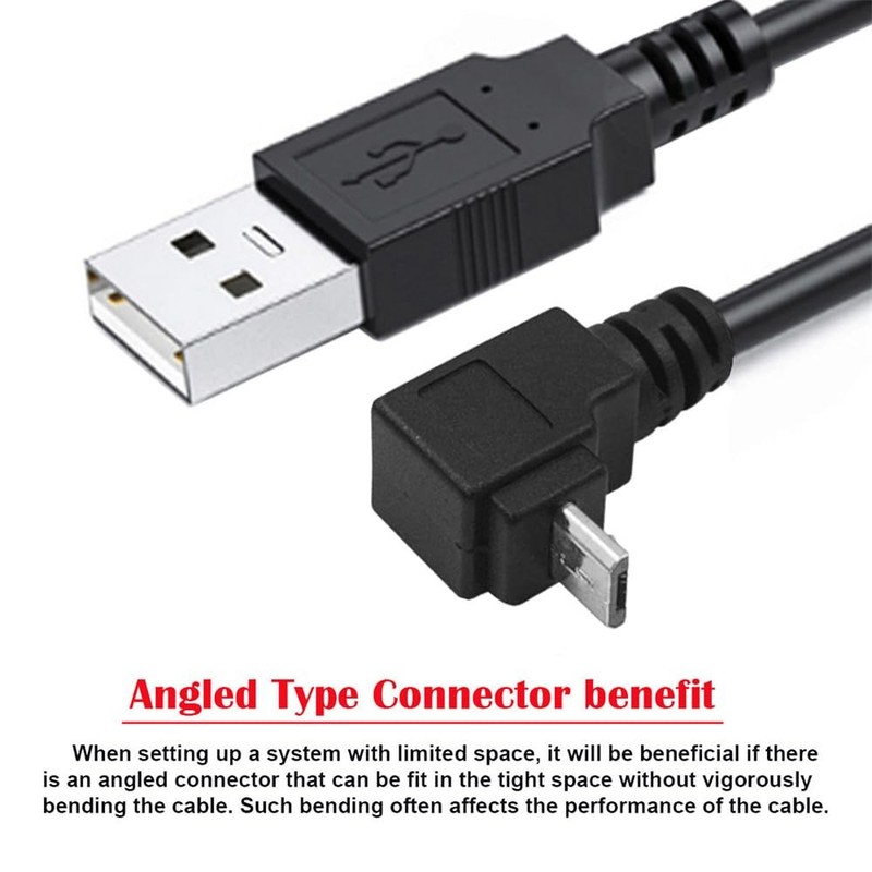 Up Angled 90 Degree Micro USB 2.0 5Pin To TypeA Data Charge Cable 20cm Cord gallery
