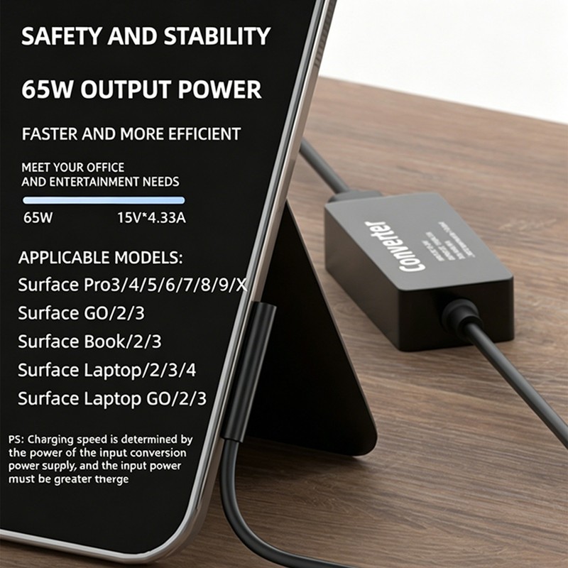 65W 15V DC Power to Surface Pro4 Pro5 Pro6 Pro7 Pro8 Pro9 Book Pro Charge Cable gallery