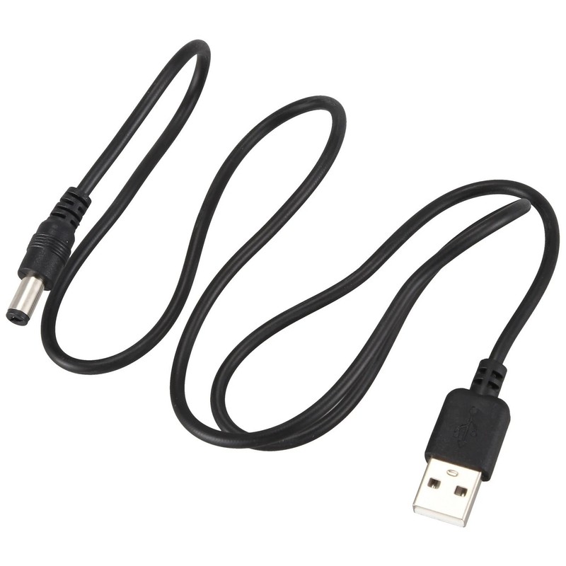 USB Cable 5.5mm / 2.1mm 5V DC Barrel Jack Power Cable (Black, 75cm) gallery