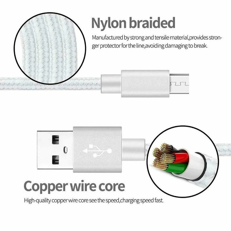 Heavy Duty Micro USB Fast Charger Data Cable Cord For Samsung Android HTC LG Lot gallery