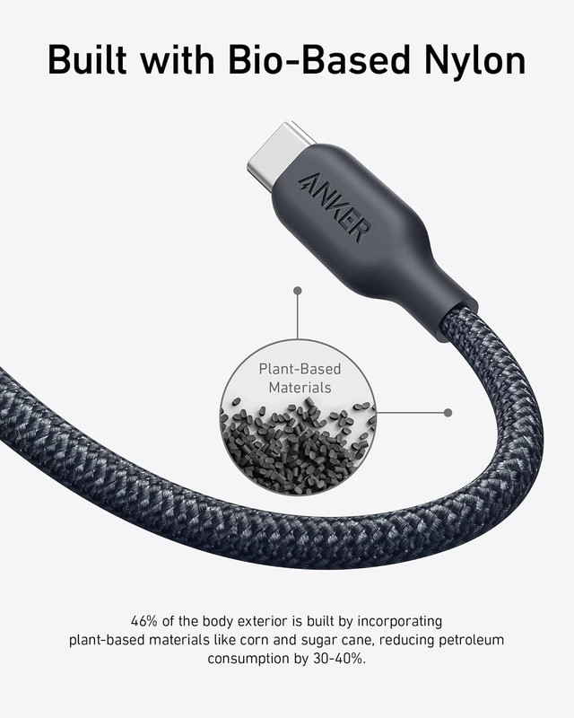 USB C Cable, 240W Bio-Braided Type C Fast Charge Cord for Iphone 17 Series, Macb gallery