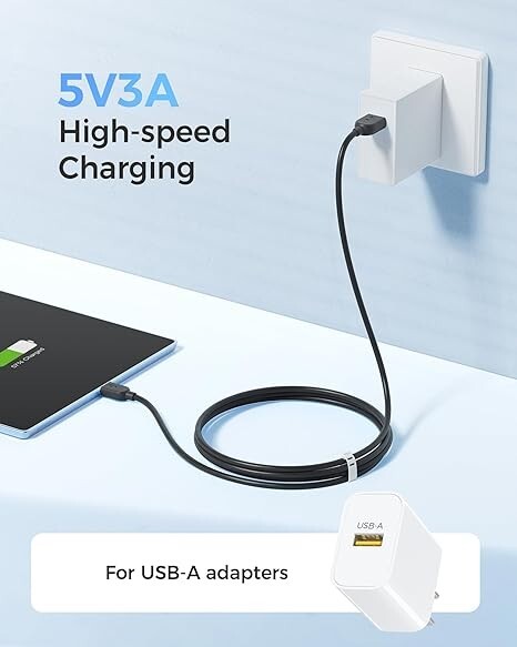 3-Pack Type-C / USB-C to USB-A Fast Charging Data SYNC Charger Cable Cord 6ft gallery