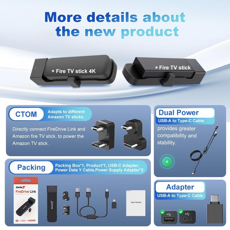 Carlinkit FireDrive Link Pro Car TV Converter, Wireless CarPlay Adapter with ... gallery