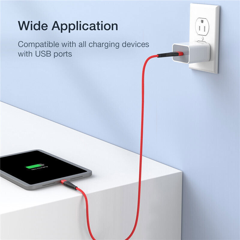 Heavy Duty Braided USB C Type-C Fast Charging Data Sync Charger lot Long Cord gallery