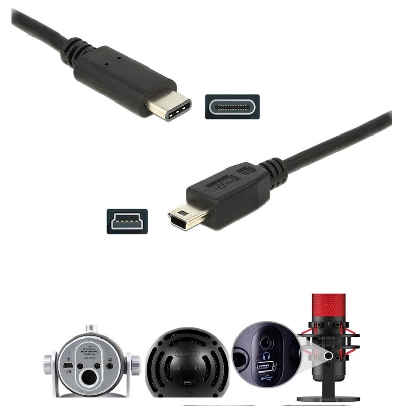 USB C Type C Cable Cord Wire for Blue Yeti Black Out, Blue Snowball iCE USB M…