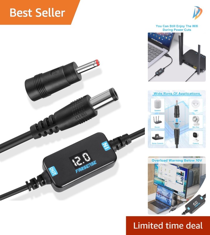 USB DC 5V to 12V Step Up Cable – Multi-Compatible for Various Devices