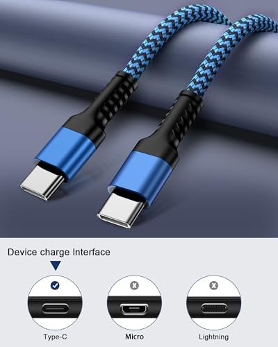 Apple iPhone 15/16 Charging Cord USB C, 6FT Blue, Purple USB C to C Cable gallery