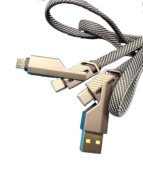 4-in-1 Multi Charging Cable 60W Fast Charge for iPhone Android USB-C Devices 3FT gallery