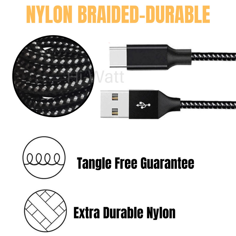 3Pack USB A Type C Charging Data Cable 10ft Charger Braided For Samsung Android gallery