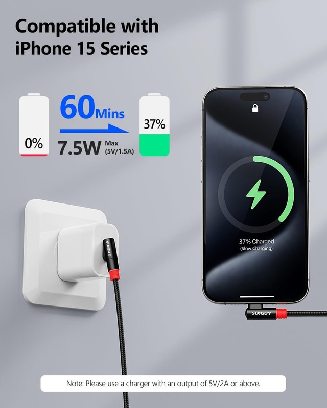 Right Angle USB C to a Cable 2Pack [1.5Ft/0.5M] 3A Short 90 Degree USB 2. gallery