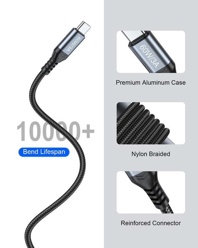 25ft USB to USB Cable (Charge Only), Extra Long 25 Foot Charger Cord, Nylon B... gallery