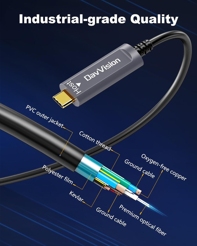 USB C Fiber Optic Cable 33 FT, 10Gbps USB 3.2 Gen2 Active USB C Cable with Ge... gallery