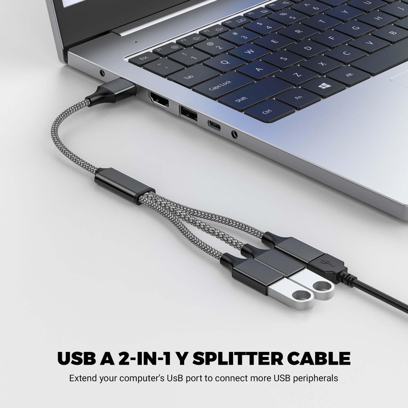 USB Y Splitter 1 in 3 Out 1Ft/30cm, USB Male to 3 Female Cable for PC/Laptop/... gallery