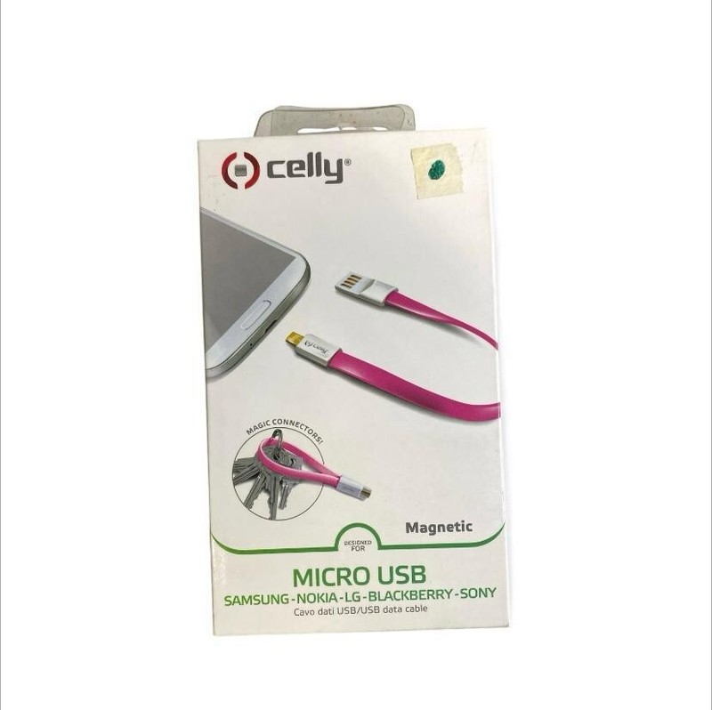 Celly Magnetic USB/Micro USB Data Sync & Charging Cable, Pink gallery