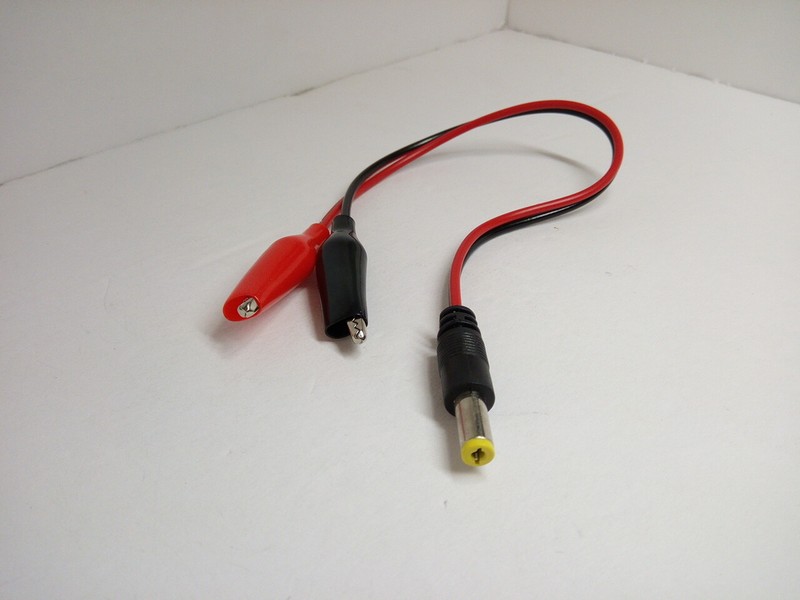 DC Aligator Clips Clamps Power Test Leads 5.5×2.1mm Plug Connector Adapter Cable
