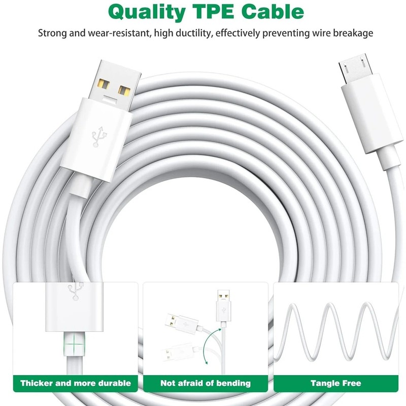 1M-14M Micro USB Extension Charging Cable Cord for Xiaomi Camera Android Phone gallery