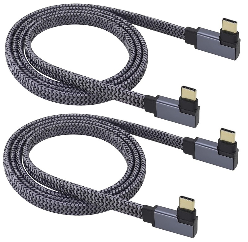 2Pack 90 Degree USB C Cable, Braided Type C Male Fast Charging 1M gallery