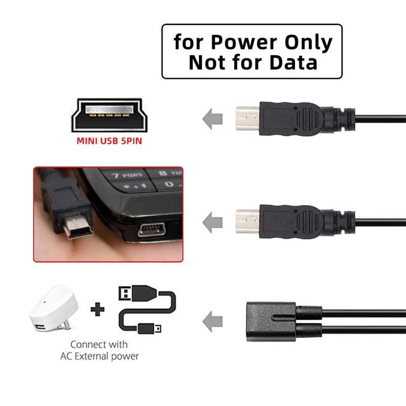 Mini USB 2.0 Female DC 5V to Dual Mini USB 5Pin Male Splitter Extension Charg... gallery