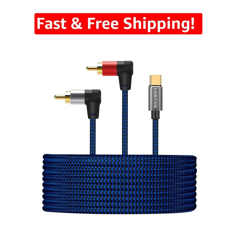 6ft USB C to RCA Audio Cable with Gold-Plated Connectors for High-Quality Sound
