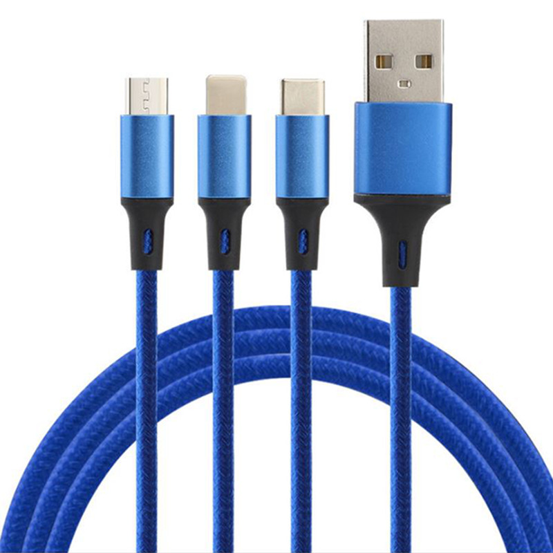 Multi Charging Cable, USB C Cable/iOS/Micro USB Fast Charger 3 in 1 Cord Connect