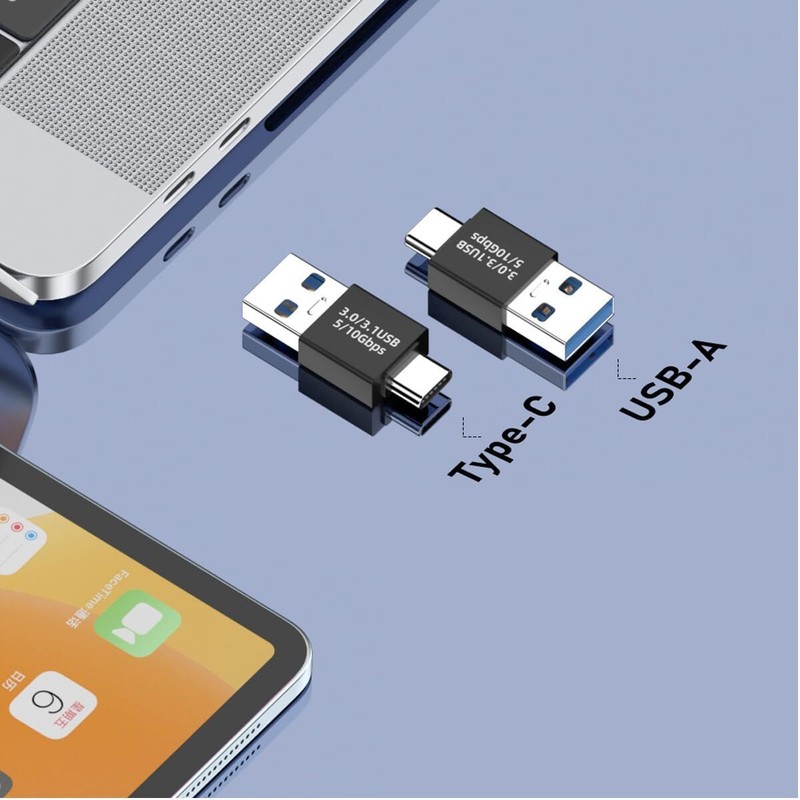2pcs Type-C 3.1 Male to USB 3.0 A Male Adapter Converter Data Charging Connector gallery