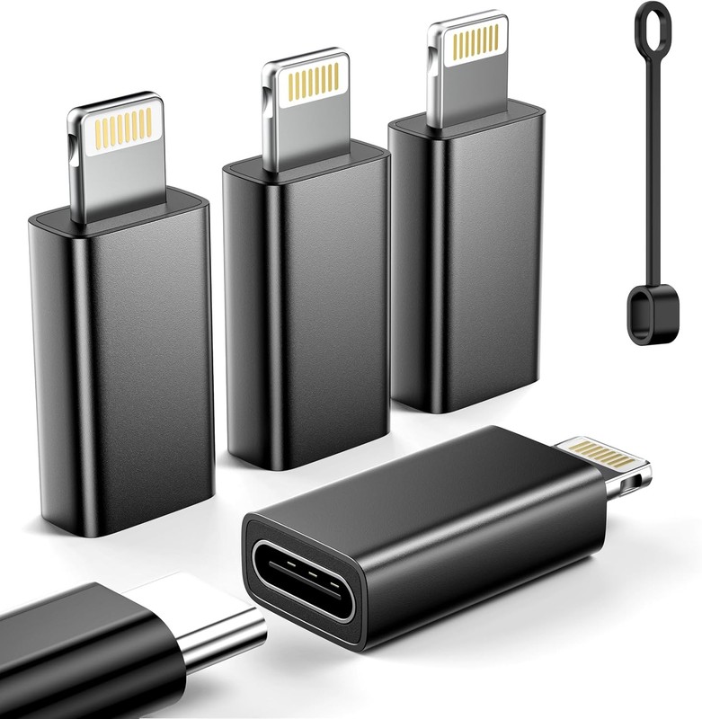 MFi Certified USB C to Lightning Adapter 4-Pack, 27W Fast Charging & Data Sync