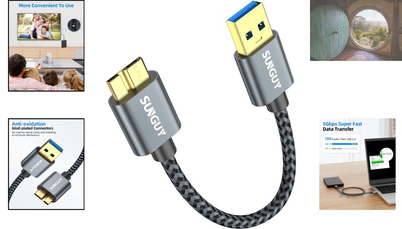 High-Speed 0.5FT Micro USB Cable with Braided Design - Universal Compatibility gallery
