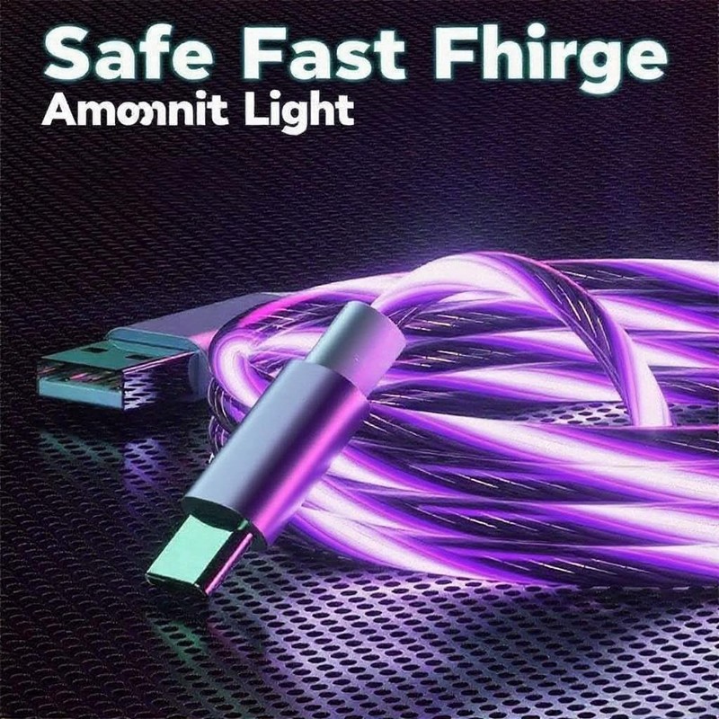 FJHBL USB A to USB C Cable with Purple LED Light Strip, Suitable for Almost A... gallery
