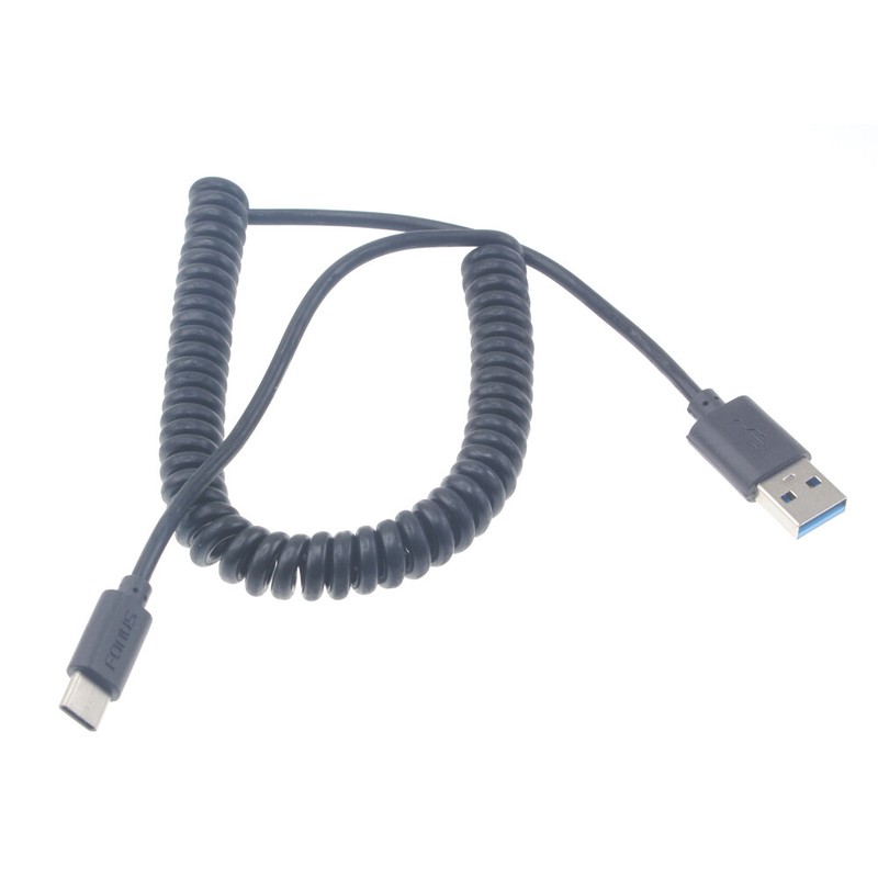 For LG Stylo 4 5 6, Q70 K51 USB CABLE COILED TYPE-C CHARGER CORD USB-C POWER