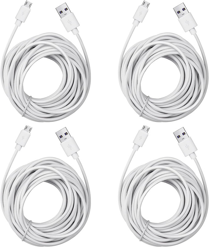 Smays 4-Pack 25ft Security Camera Micro USB Extension Cable Compatible for Wyze gallery