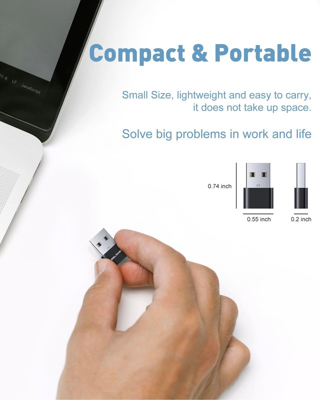 4 Pack USB to USB-C Adapter Type-C Female to USB-A Male 2.0 Converter Block gallery