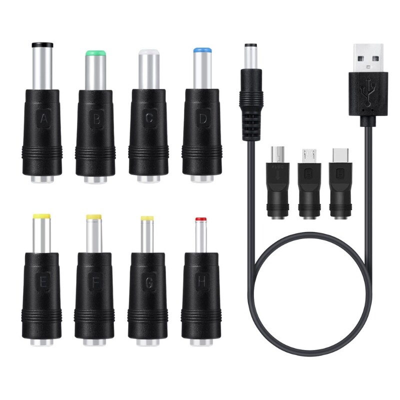 11 in1 5V USB to 5.5x2.5mm Plug Power Cable Connector for Cellphone LED gallery
