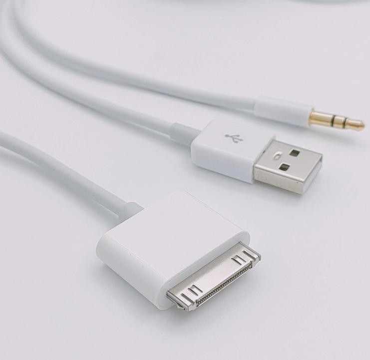30pin Dock To 3.5mm Car AUX Audio USB charger Cable For iPhone 3G 4G iPod Touch gallery