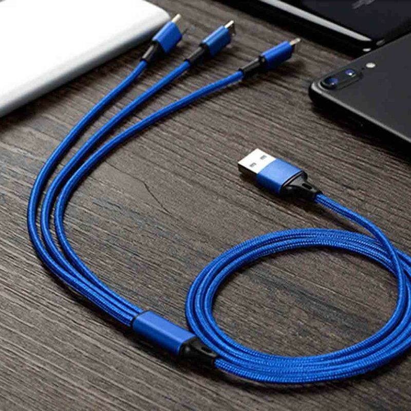 3 in 1 Type-C Micro USB Lighting Data Sync Fast Charging iPhone Samsung LG HTC gallery