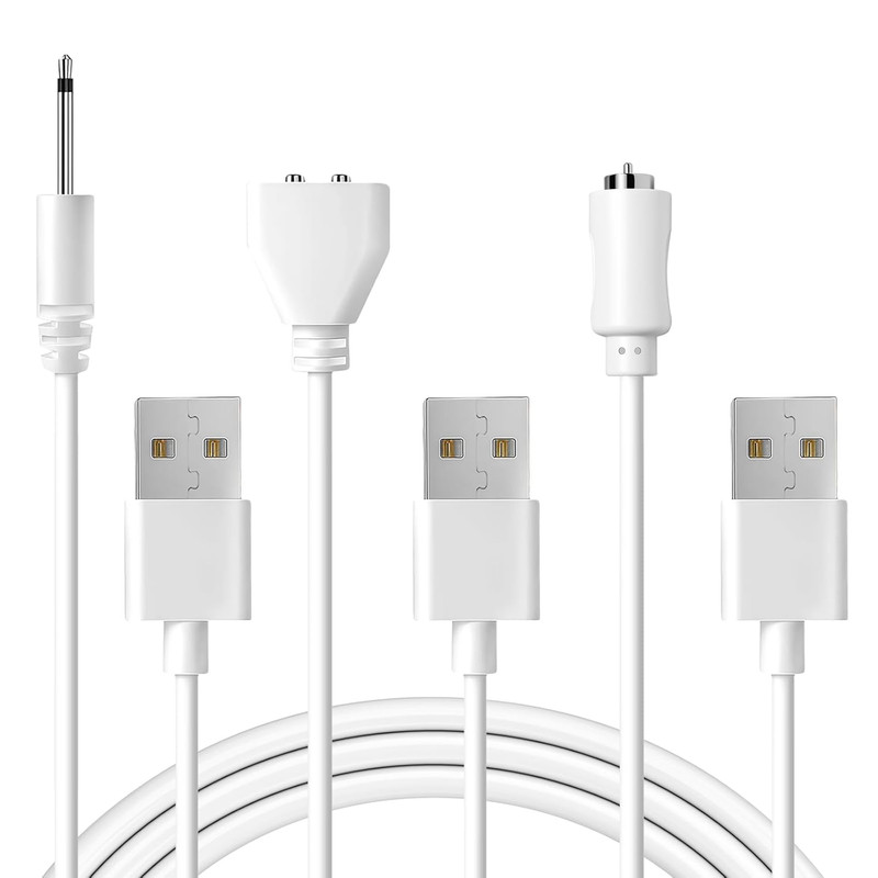 3Pack DC Charging Cable Set: 2.5Mm Massager Charger 6Mm Magnetic USB DC Cable (2