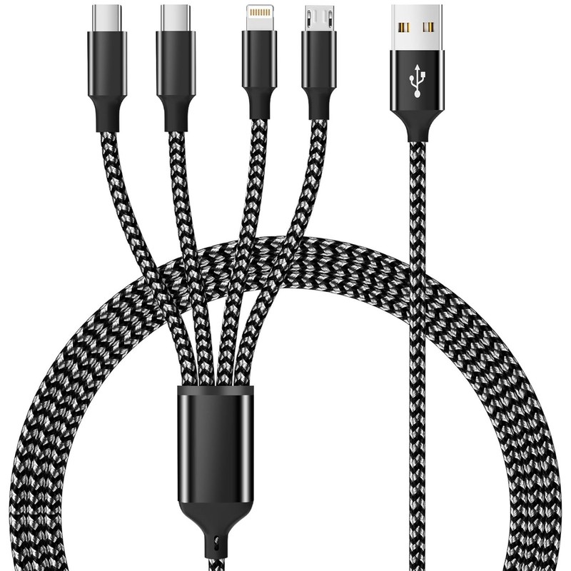 Durable 5FT Nylon Braided Multi Charging Cable - 4 Ports for All Smartphones gallery