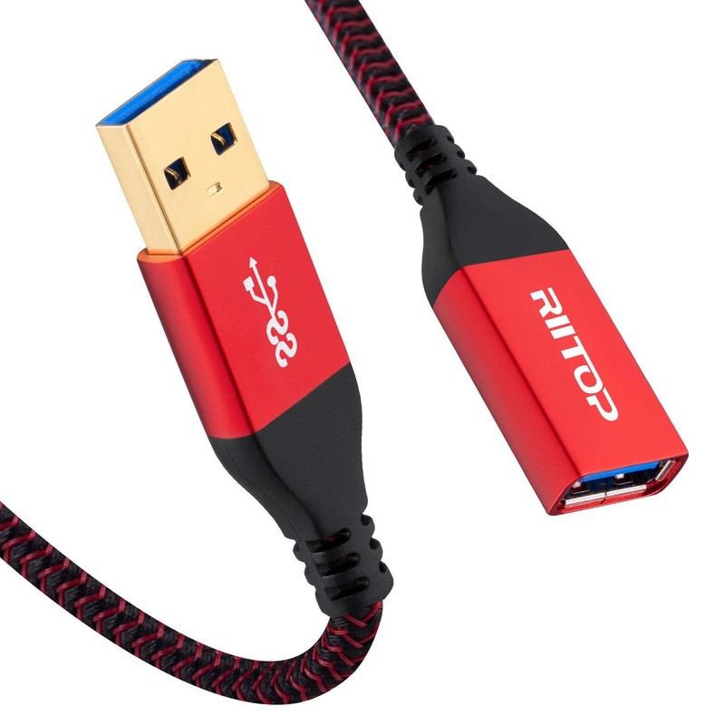 USB 3.0 Type A Male To Female Extension Cable Extender 5Gbps Braided 1FT 2 PCS
