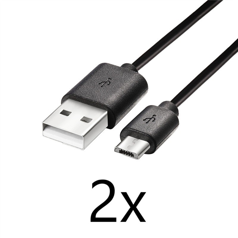 2x Black Micro USB Charge + Data Cable 3ft Long for Samsung Galaxy S5/S6/S7/Edge gallery