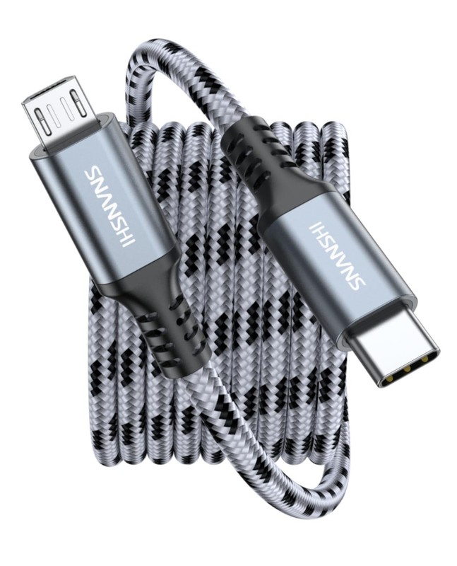 Micro USB to USB C Cable USB C to Micro USB Cable, Braided USB-C to Micro 4FT