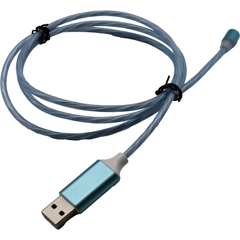 Blue Flowing LED Charging Cables with Disconnect Magnetic Tips for Phones & More gallery