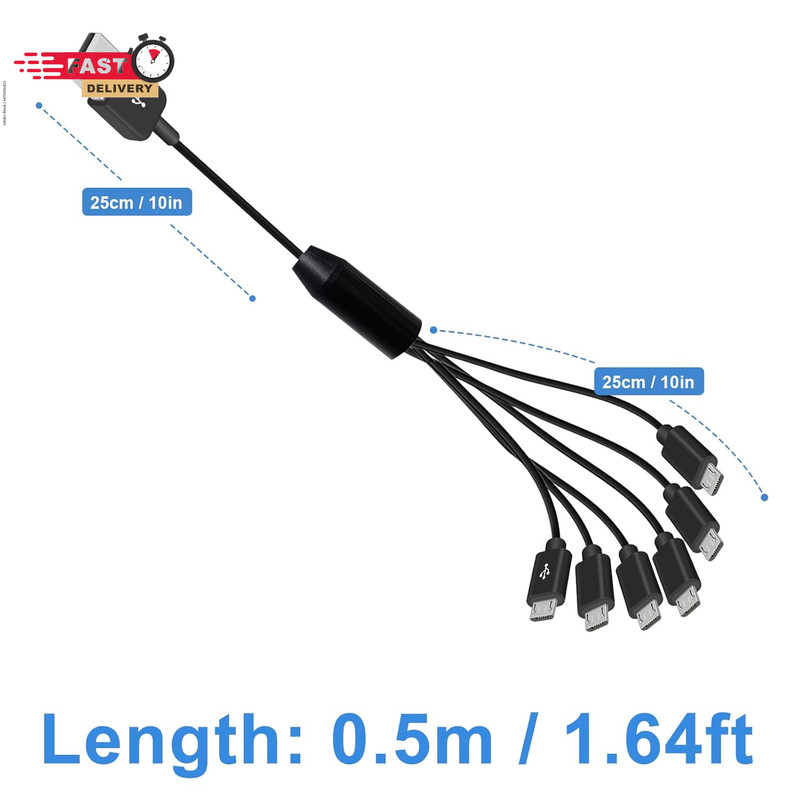 Poyiccot Micro USB Splitter Cable, Multi 6 in 1 USB 2.0 Type a Male to 6 Micro U gallery