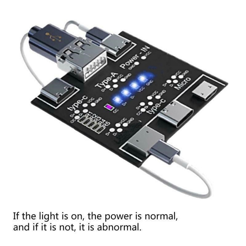 DT3 USB Data Cable Tester Fast Detecter Tool PCB Board For iPhone Micro Type C d gallery